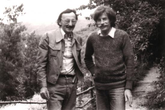 Jean FERRAT et Guy THOMAS...je pense que la photo a été prise à Antraigues dans les années 1970