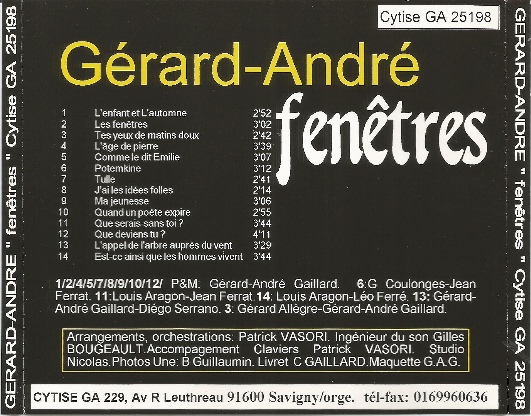Gerard andre fenetres 1991 verso